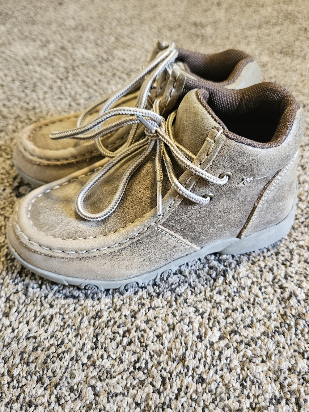 Boys Tan Roper Chukka Driving Moc Shoes (Size 12)